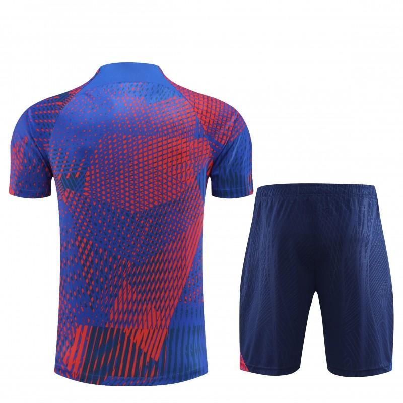 23 24 PSG Red Blue Stripe Short Sleeve+Shorts