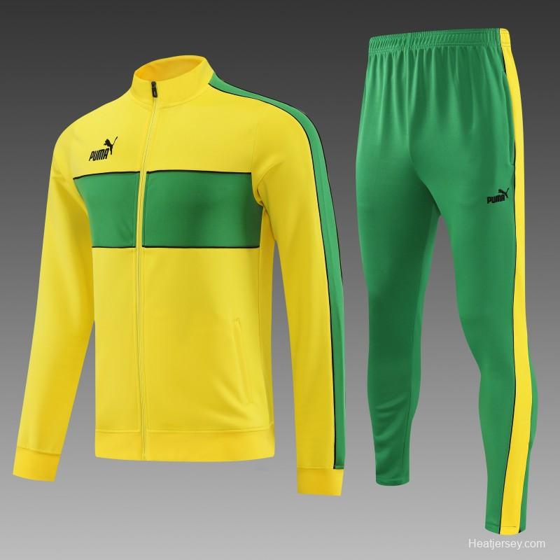 23/24 Puma Yellow Green Full Zipper Jacket+Pants