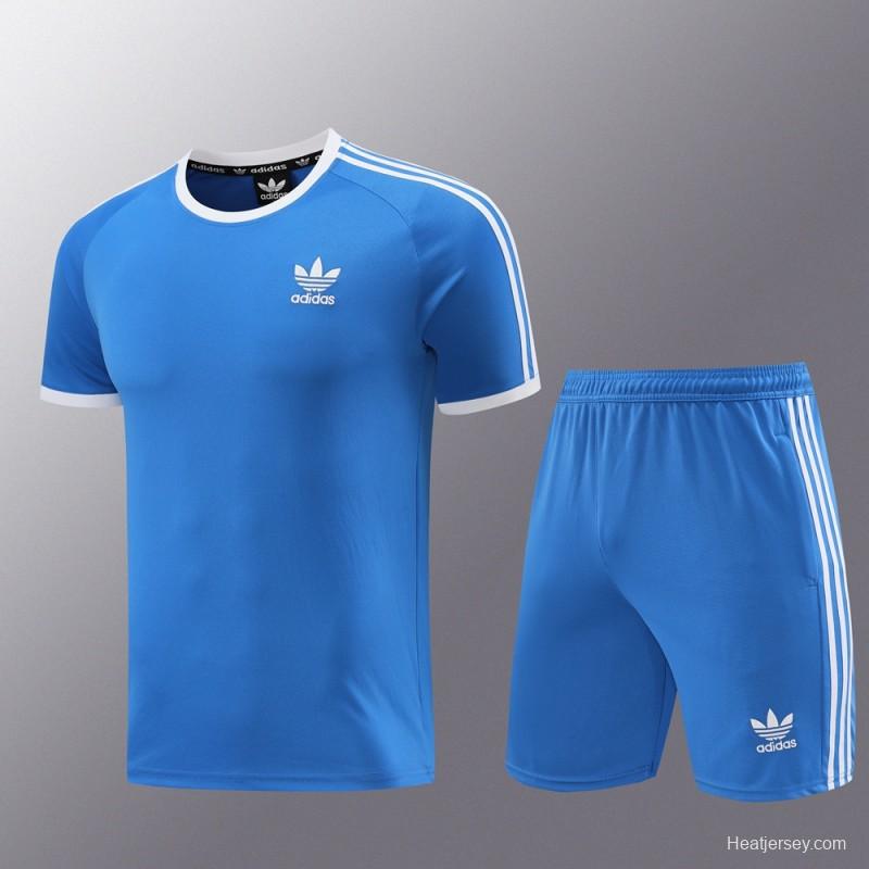 24/25 Adidas Original Blue Short Sleeve Jersey+Shorts