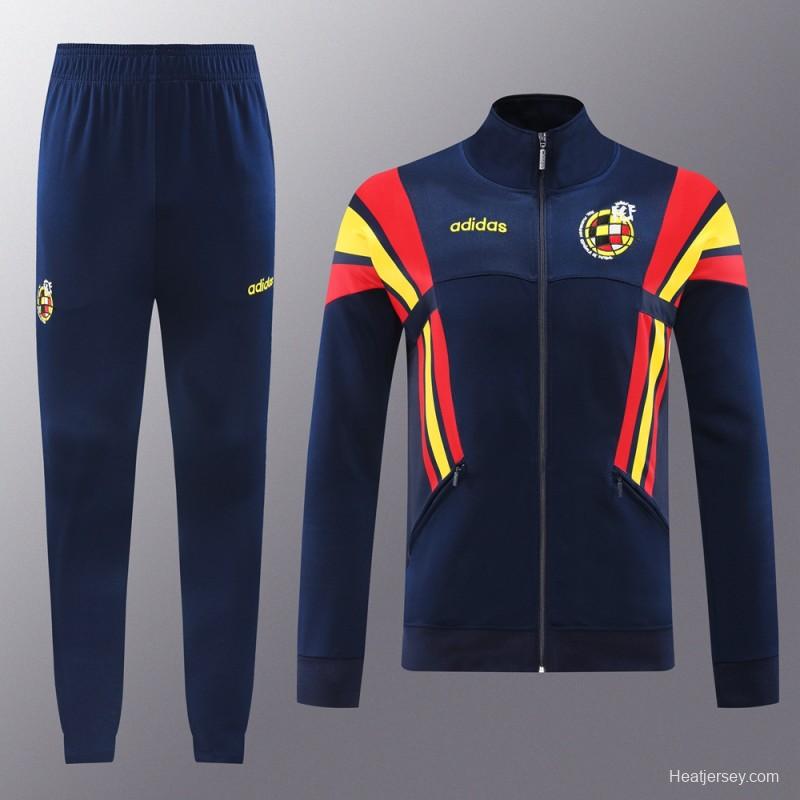 2024 Spain Navy Full Zipper Jacket +Long Pants