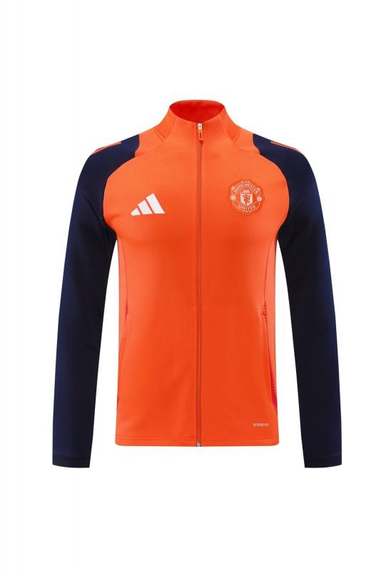 24/25 Manchester United Orange Full Zipper Jacket +Long Pants