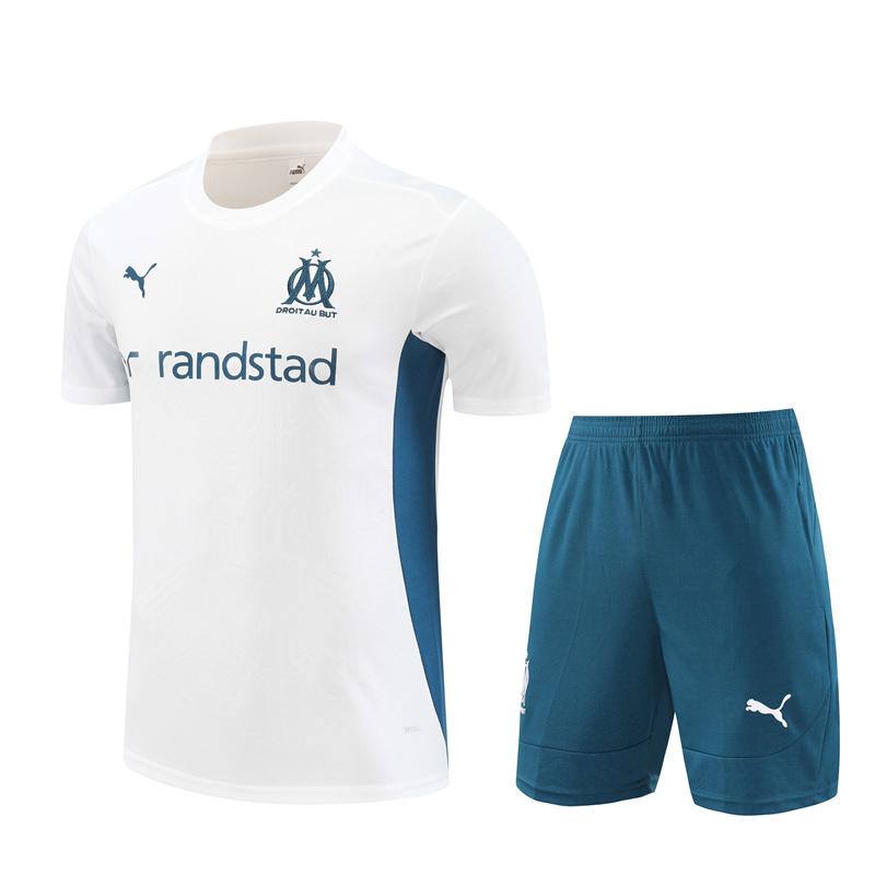 24/25 Olympique Marseille White Short Sleeve Jersey+Shorts