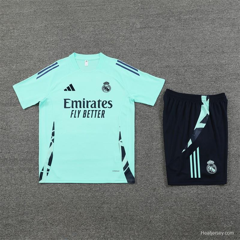 24/25 Real Madrid Lake Blue Short Sleeve Jersey+Shorts