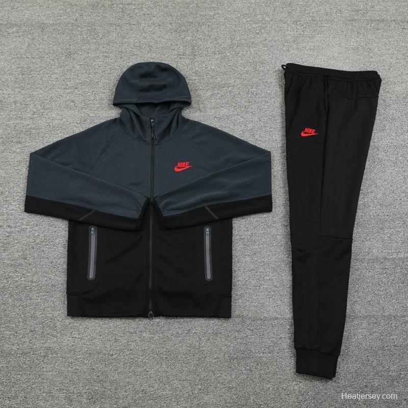 2024 Nike Grey/Black Full Zipper Jacket +Long Pants