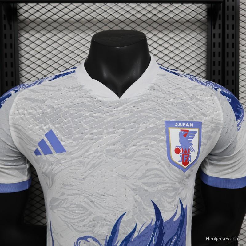 Player Version 2024 Japan White With Blue Dragon Jersey