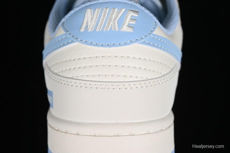 Nike SB Dunk Low Supreme Collaboration - Sky Blue Canvas Anniversary Custom Low-Top Casual Skate Shoes - BB6698-513