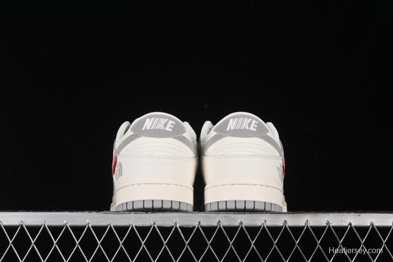 Nike SB Dunk Low Supreme The North Face Collaboration - Light Gray Reflective Swoosh Anniversary Custom Edition Low-Top Casual Skate Shoes - XX2025-628