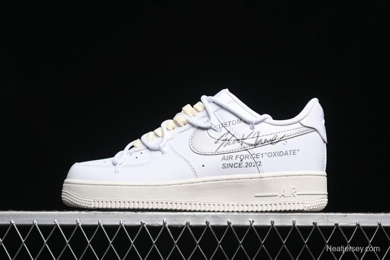 Nike Air Force 1 '07 Low Silver Hook Off-White Style Casual Sneakers - ZH0316-049
