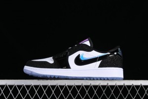 Nike Air Jordan 1 Low Golf AJ1 Golf Shoes with Laser Leather Black Double Hook - FZ4159-100