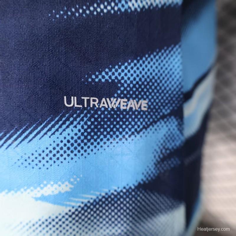 Player Version 25/26 Olympique de Marseille Blue with Gradient Wave Pattern Jersey
