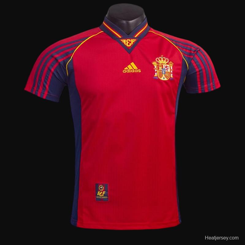 Retro 1998 Spain Home Soccer Jersey