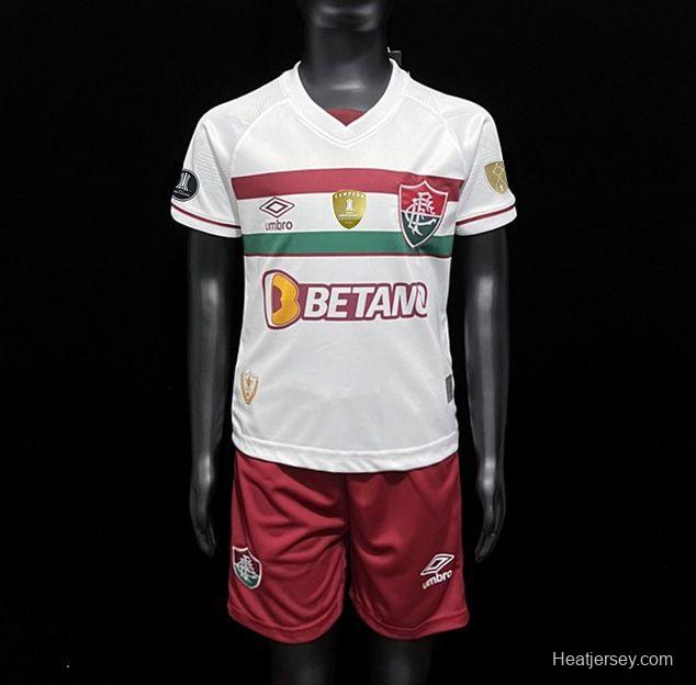 23/24 Kids Fluminense Away Jersey With Full Patch