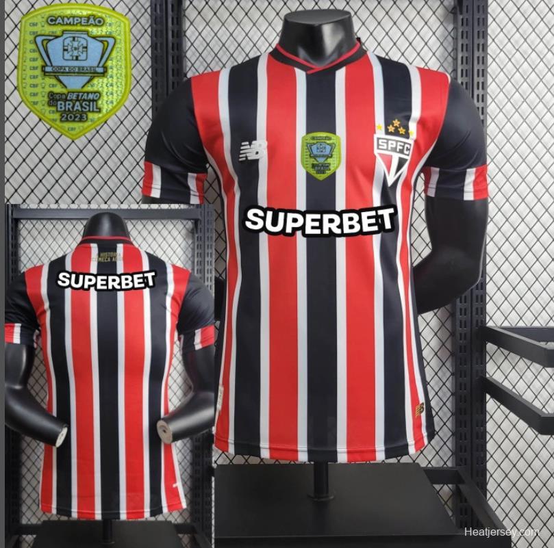 Player Version 2024/25 Sao Paulo Away Jersey  + All Sponsored and Chest Patch